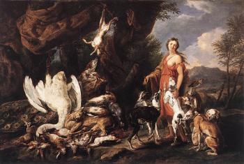 簡 法伊特 Diana with Her Hunting Dogs beside Kill